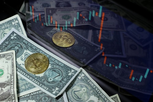 Ethereum (ETH) and USD Coin (USDC) cryptocurrency coins side by side