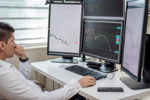 Multiple cryptocurrency coins representing exchange routes